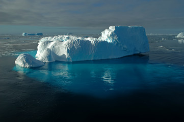 antarctic iceberg with underwater ice