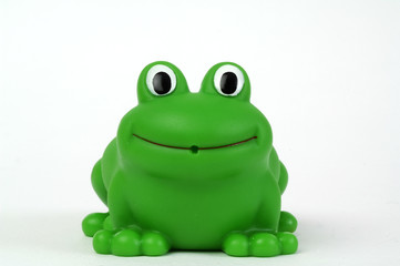 green plastic frog