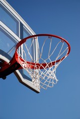 outdoor basketball backboard and net