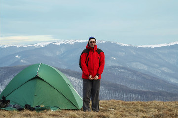 Fototapeta premium camp in mountain