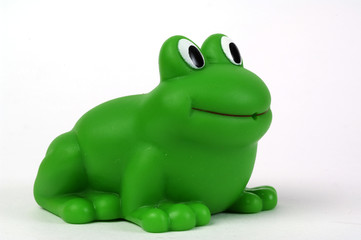green plastic frog