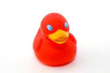 red valentine bath duck