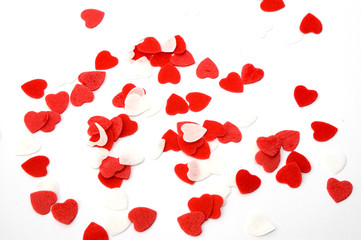 red white hearts valentine for bath or shower