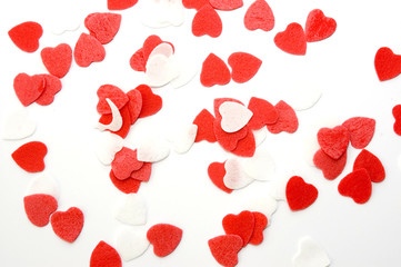 red white hearts valentine for bath or shower