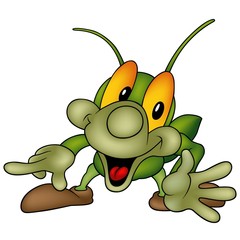 happy green bug