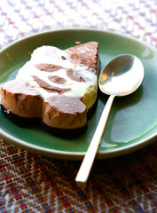 a slice of ice cream in fun clown shape