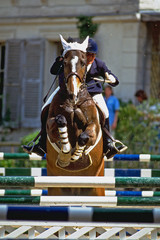 cavalière de saut d'obstacles