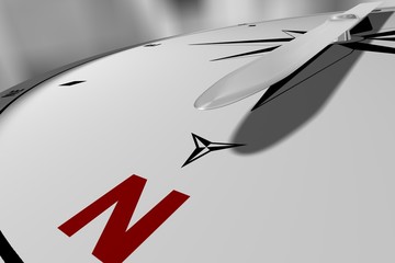 compass pointing north