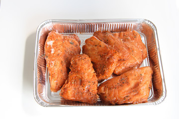 marinated turkey brest fillet in foil form