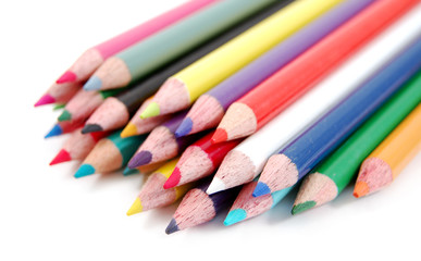 heap of color pencils