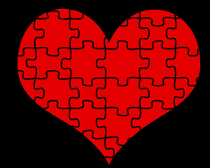Fototapeta na wymiar heart puzzle