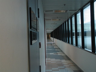 long cold building office corridor