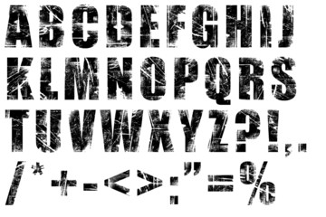 grunge alphabet