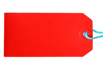 red label tag on a white background.