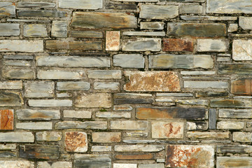 colorful stone wall.