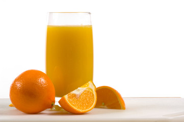 fresh orange juice with fresh oranges
