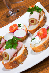 sandwiches on holiday table