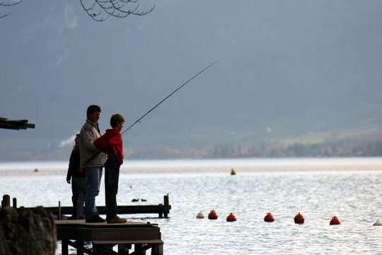son and dad fishing