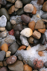 icy pebbles
