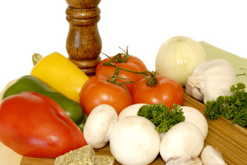 pasta ingredients, vegetables