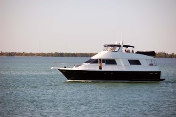 Obraz premium black and white yacht