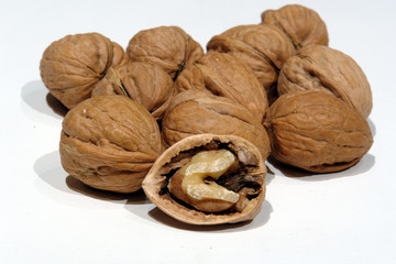 walnuts on white