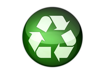 recycling icon aqua button