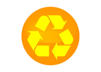 recycling icon aqua button