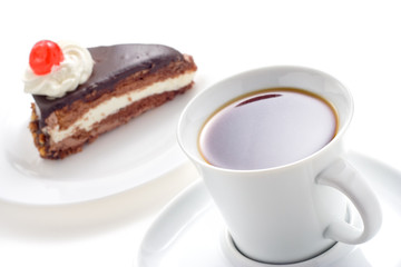 coffee and chocolate cake