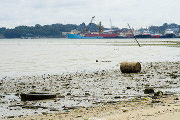 polluted beachpolluted beach