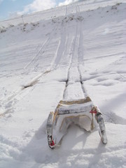 sledge on the snow