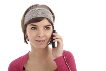 pretty young woman using mobile phone