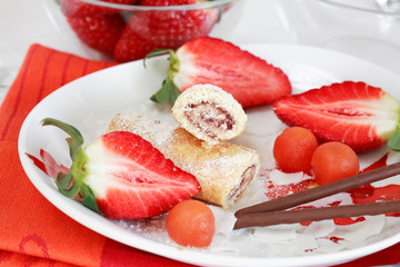 strawberry biscuits with fruits
