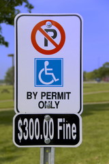 parking only for wheel chair users by permit