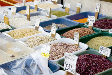 spices, herbs and vegetablesdisplayed at a market