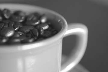 coffee cup and beans