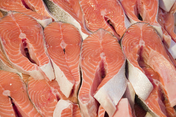 fresh cuts of salmon