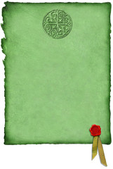 celtic parchment w/ wax seal