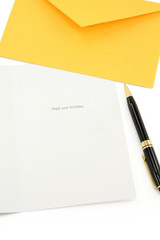 greeting card and yellow envelope