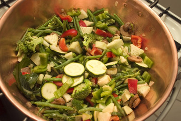 vegetables in copper