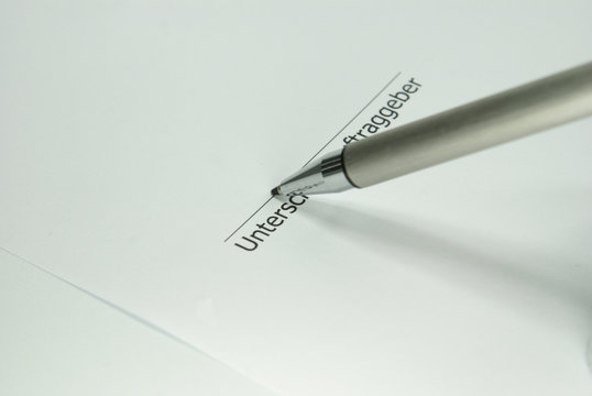 unterschrift des auftraggebers