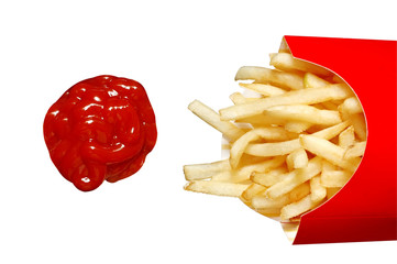 french fries and ketchup - 2502545