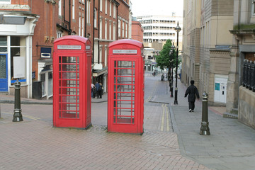 Obraz premium old telephone boxes
