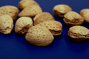 almonds on blue too