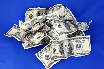 american dollars in different views