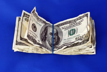 american dollars in different views