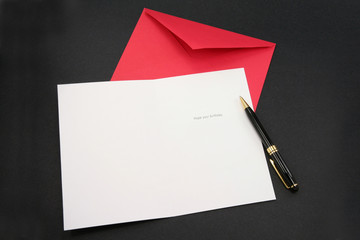 greeting card and red envelope