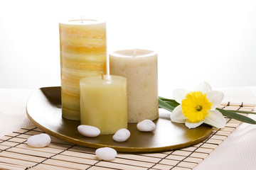 Obraz na płótnie Canvas candles aroma therapy set