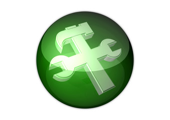 tool icon 3d aqua button