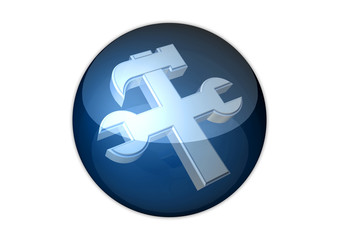 tool icon 3d aqua button